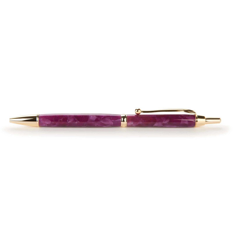 7 mm Slim Style Schmidt Click Mechanism Ballpoint Pen Kit - Finish:Gold